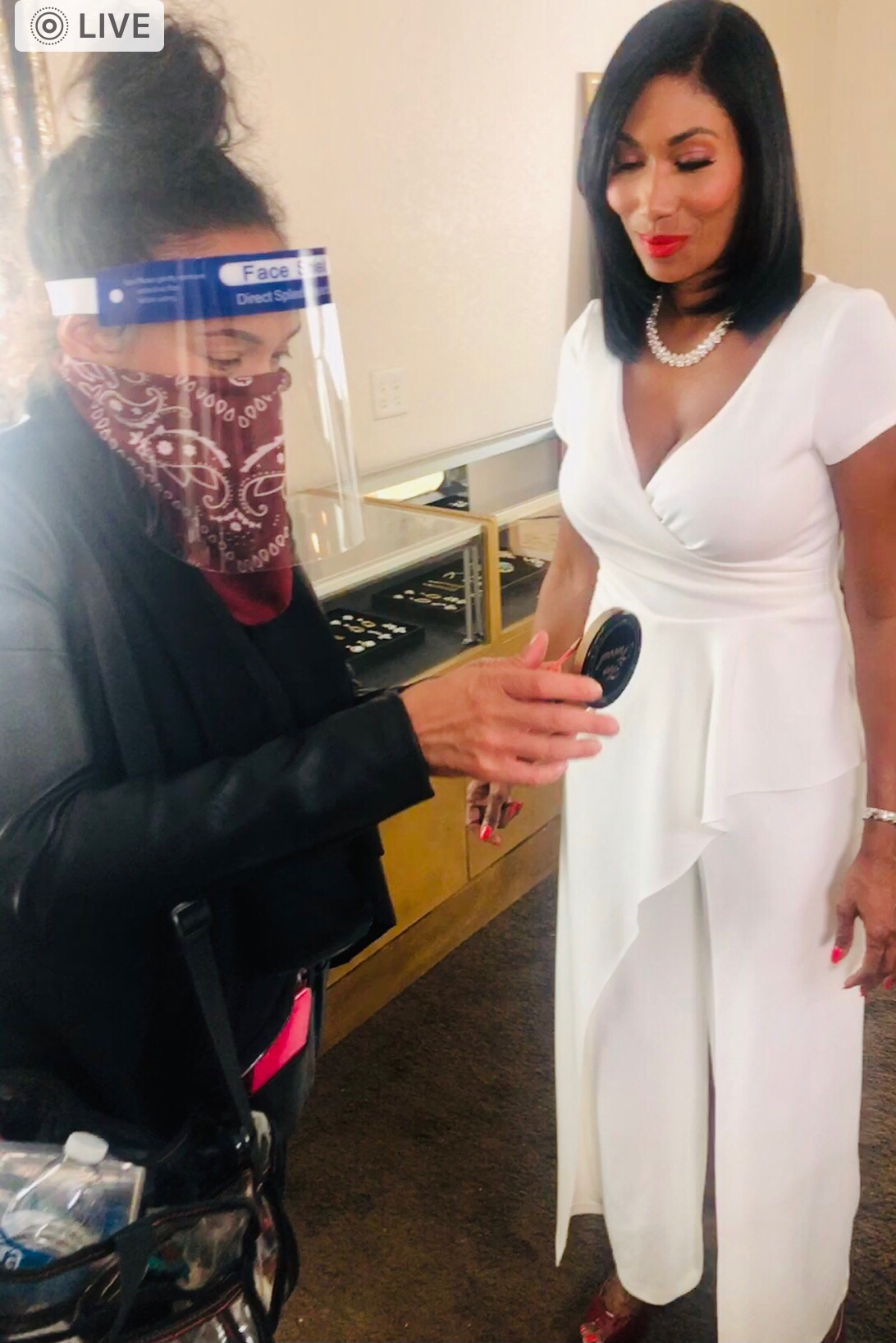 Trisha Mann-Grant getting ready on set